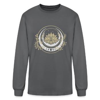 Lotus de lune - T-shirt à manches longues Homme - gris - Devant