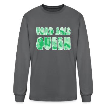 Yard Sale Queen green camo - Men's Long Sleeve T-Shirt - charcoal - Front
