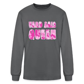 Yard Sale Queen pink camo - Men's Long Sleeve T-Shirt - charcoal - Front
