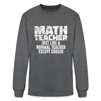 MATH TEACHER - Men's Long Sleeve T-Shirt - charcoal - Front