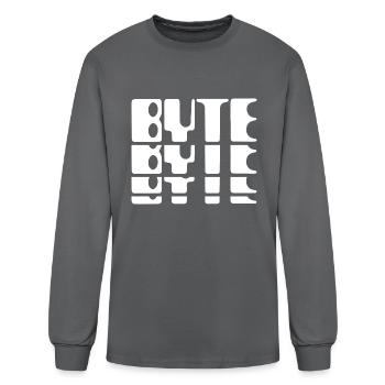 Computer Nerd Byte Retro 70s Tech - Men's Long Sleeve T-Shirt - charcoal - Front