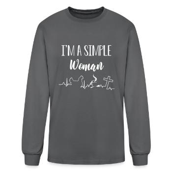 I m A Simple Woman - Men's Long Sleeve T-Shirt - charcoal - Front