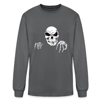 scary skull - Men's Long Sleeve T-Shirt - charcoal - Front