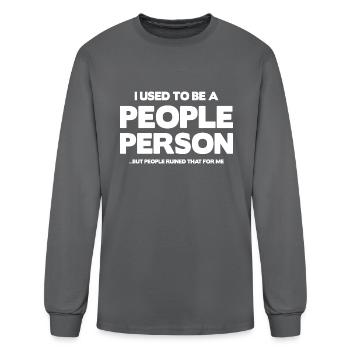 People Person - Men's Long Sleeve T-Shirt - charcoal - Front