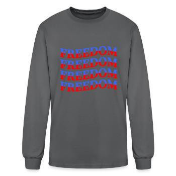 freedom - Men's Long Sleeve T-Shirt - charcoal - Front