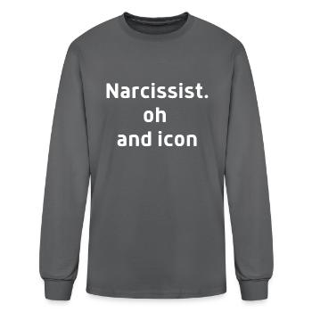 Narcissist Oh And Icon Confident Arrogant - Men's Long Sleeve T-Shirt - charcoal - Front