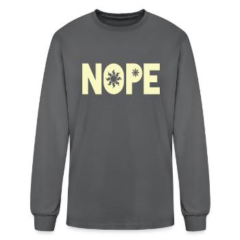 White Nope - Men's Long Sleeve T-Shirt - charcoal - Front