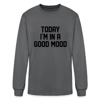 Today I'm in a good mood - Men's Long Sleeve T-Shirt - charcoal - Front