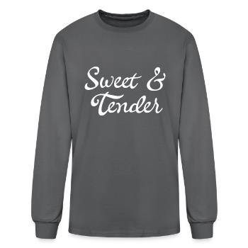 Artsy Sweet and Tender Signature Streetwear - Men's Long Sleeve T-Shirt - charcoal - Front
