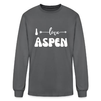 I Love Aspen. I Heart Aspen. Red Heart Valentine's - Men's Long Sleeve T-Shirt - charcoal - Front