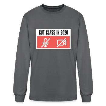 Cut Class in 2020 Funny - Men's Long Sleeve T-Shirt - charcoal - Front