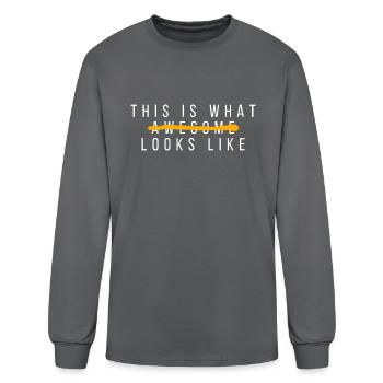 What awesome looks like - Men's Long Sleeve T-Shirt - charcoal - Front