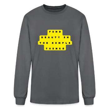 Discover Beauty in Simplicity - Men's Long Sleeve T-Shirt - charcoal - Front
