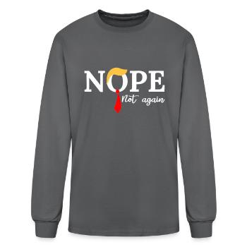 nope not again - Men's Long Sleeve T-Shirt - charcoal - Front