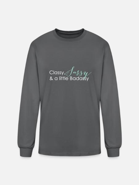 classy sassy white - Men's Long Sleeve T-Shirt - charcoal