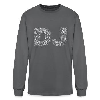 Dj Funny Electronic Dance Music Djing - Men's Long Sleeve T-Shirt - charcoal - Front