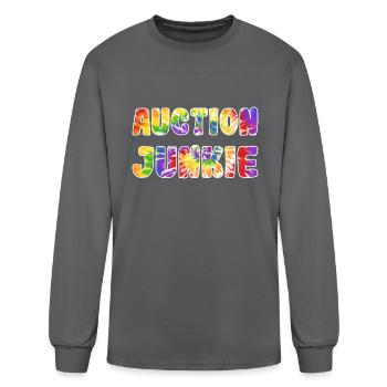 Auction Junkie tie dye - Men's Long Sleeve T-Shirt - charcoal - Front