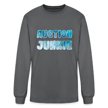 Auction Junkie blue watercolor - Men's Long Sleeve T-Shirt - charcoal - Front
