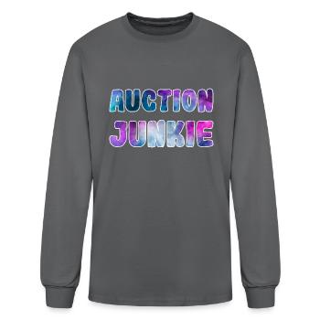 Auction Junkie blue purple watercolor - Men's Long Sleeve T-Shirt - charcoal - Front