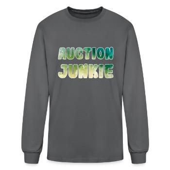 Auction Junkie green watercolor - Men's Long Sleeve T-Shirt - charcoal - Front