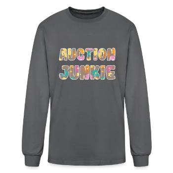 Auction Junkie brown floral - Men's Long Sleeve T-Shirt - charcoal - Front