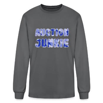 Auction Junkie blue camo - Men's Long Sleeve T-Shirt - charcoal - Front