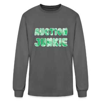 Auction Junkie green camo - Men's Long Sleeve T-Shirt - charcoal - Front