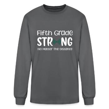 5th Grade Strong No Matter Wifi The Distance - Men's Long Sleeve T-Shirt - charcoal - Front