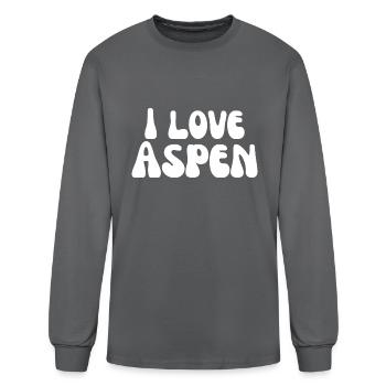 I Love Aspen. I Heart Aspen. Red Heart Valentine's - Men's Long Sleeve T-Shirt - charcoal - Front