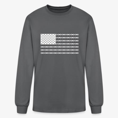 Bicycle Chain American Flag - Men's Long Sleeve T-Shirt