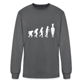 Baker Evolution Of Baker Funny Baking - Men's Long Sleeve T-Shirt - charcoal - Front