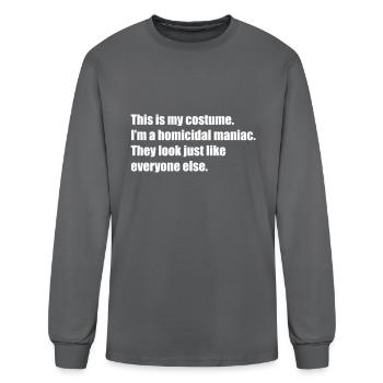 Zero effort scary Halloween costume: maniac - Men's Long Sleeve T-Shirt - charcoal - Front