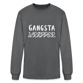 Gangsta Wrapper - Men's Long Sleeve T-Shirt - charcoal - Front