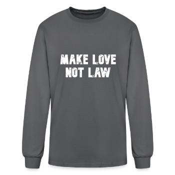 Make Love not Law - Men's Long Sleeve T-Shirt - charcoal - Front