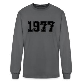 1977 | Year of Birth | Birth Year | Birthday - Men's Long Sleeve T-Shirt - charcoal - Front