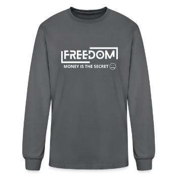 Freedom Money Is The Secret Expression Speech Gift - Men's Long Sleeve T-Shirt - charcoal - Front