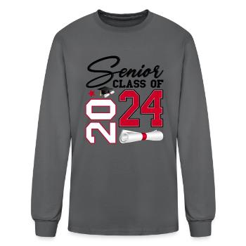 Senior Class of 2024 College High School Senior - Men's Long Sleeve T-Shirt - charcoal - Front