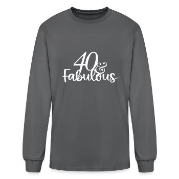 40 and Fabulous - Men's Long Sleeve T-Shirt - charcoal - Front