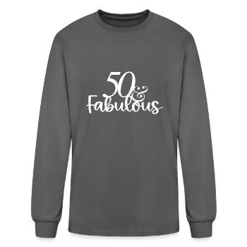 50 and Fabulous - Men's Long Sleeve T-Shirt - charcoal - Front