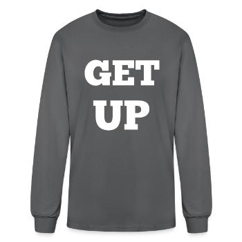 GET UP - Men's Long Sleeve T-Shirt - charcoal - Front
