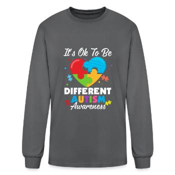It s Ok To Be Different Autism Awareness - Men's Long Sleeve T-Shirt - charcoal - Front