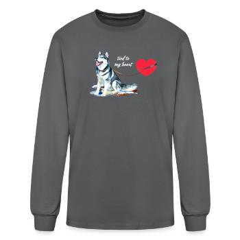 Tied to my Heart Husky - Men's Long Sleeve T-Shirt - charcoal - Front