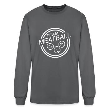 Team Meatball White - Men's Long Sleeve T-Shirt - charcoal - Front