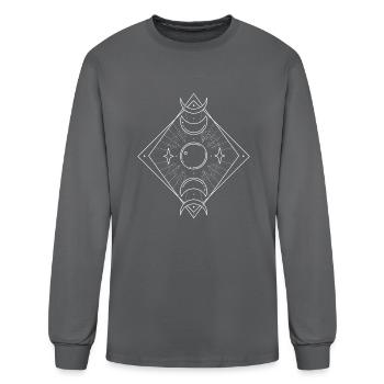 Witchcraft Occult Emo Unholy Moon Phase Goth - Men's Long Sleeve T-Shirt - charcoal - Front