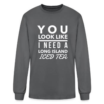 Long Island Iced Tea Cocktail - Men's Long Sleeve T-Shirt - charcoal - Front