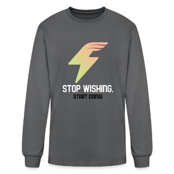 Start Wishing Start Doing! Fitness - Men's Long Sleeve T-Shirt - charcoal - Front