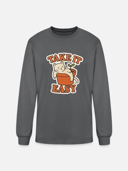 Take It Easy - Men's Long Sleeve T-Shirt - charcoal