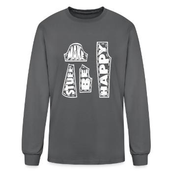 Make Stuff Be Happy - Men's Long Sleeve T-Shirt - charcoal - Front