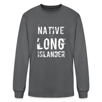 Native Long Islander - Long Island New York NYC - Men's Long Sleeve T-Shirt - charcoal - Front