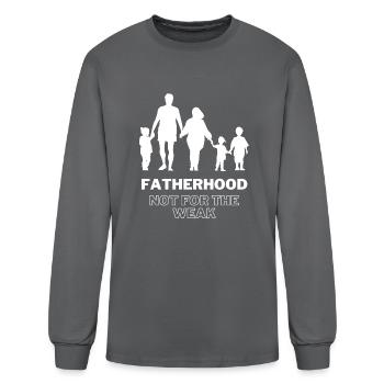 Fatherhood | Not for the weak - Men's Long Sleeve T-Shirt - charcoal - Front